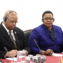 16 October 2019 National Assembly Speaker Maja Gojkovic and the Parliament Speaker of Zimbabwe Jacob Fransic Mudenda and Speaker of Senate Mable Memory Chinomona